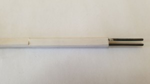 THERMOELECTRIC INSERT, TYPE K, 3.0 MM WIRE, WITH FLAT CERAMIC INSULATORS, 2 HOLES-1260mm