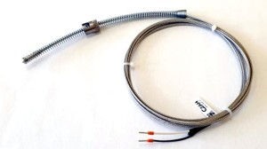 Czujnik temperatury termoelektryczny przewodowy typu J. Ze złączem bagnetowym i króćcem M14x1.5
