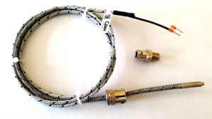 Czujnik temperatury termoelektryczny typu J. Przewodowy. Mocowanie Bagnetowe w komplecie z króćcem M10x1