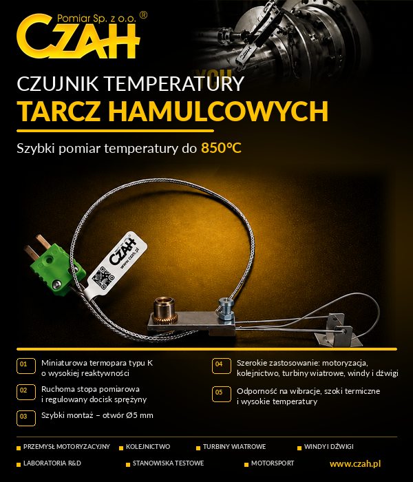Pomiar temperatury tarcz hamulcowych - gdy liczy się szybkość reakcji i odporność czujnika