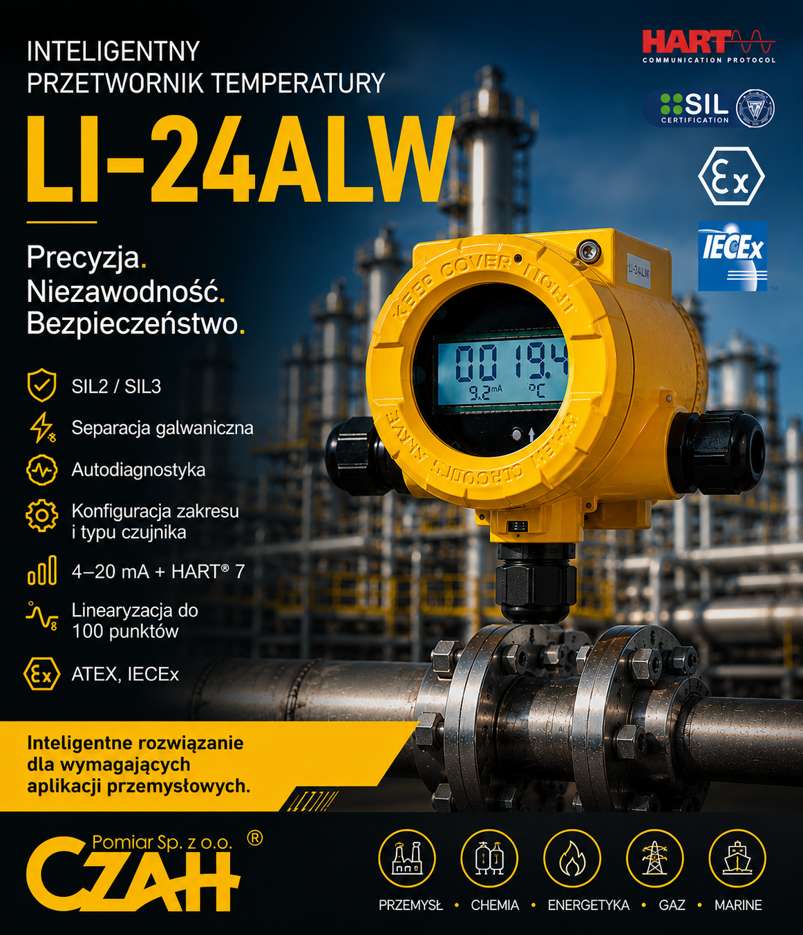LI-24ALW – inteligentny przetwornik temperatury w czujnikach projektowanych przez CZAH-POMIAR