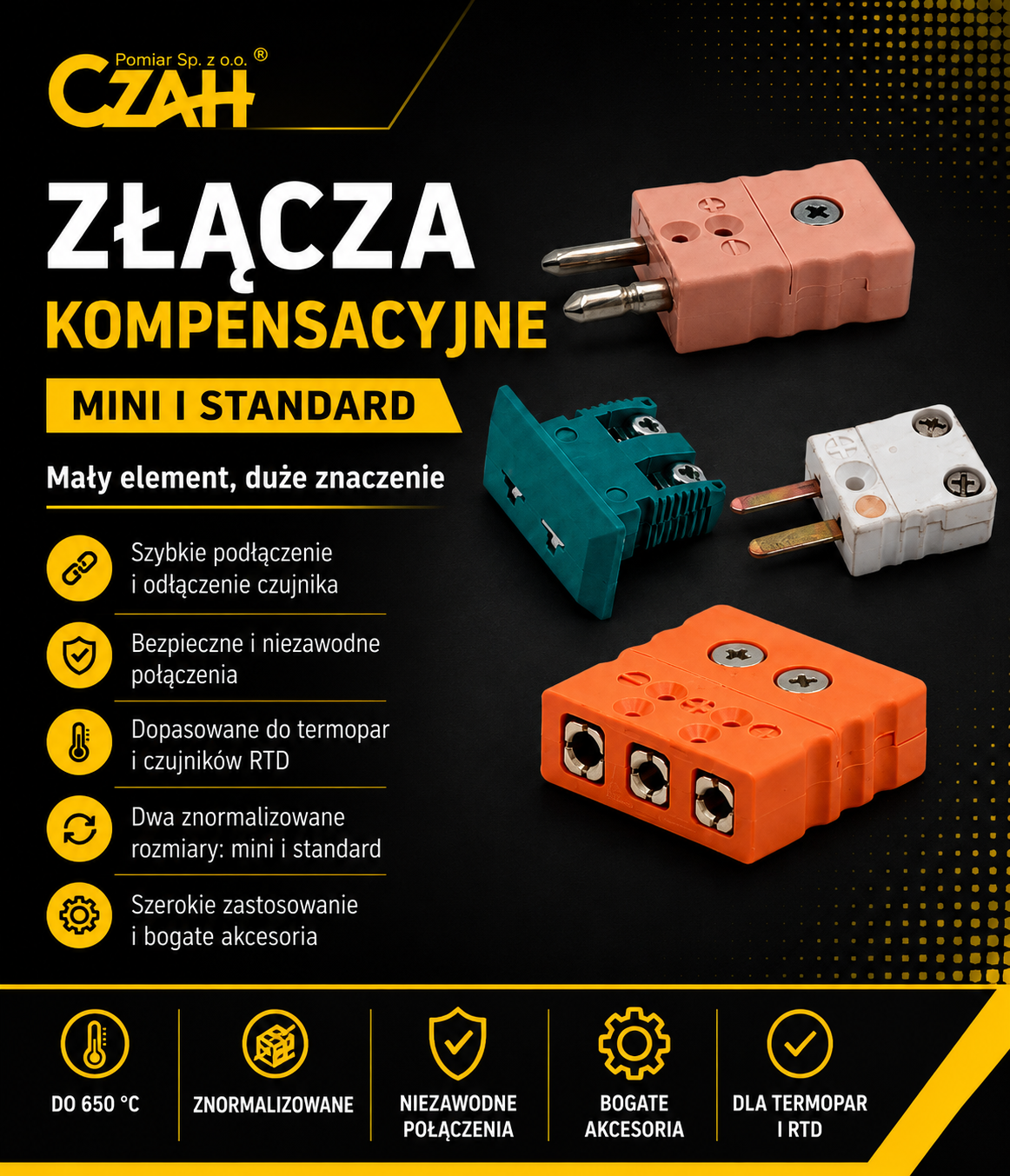 Złącza mini i standard w czujnikach temperatury - mały element, duże znaczenie